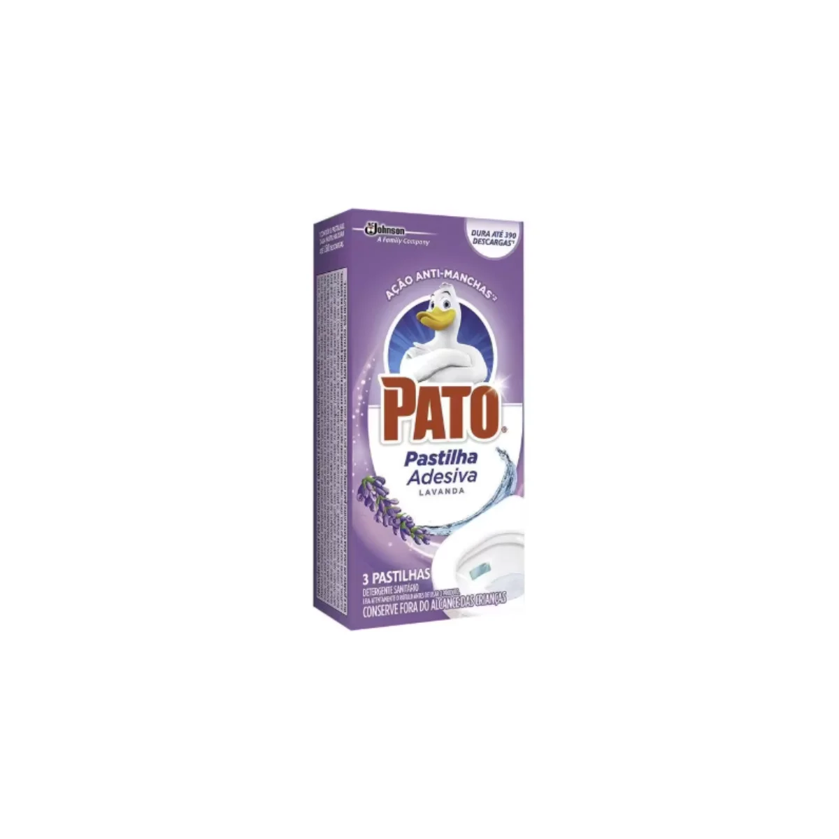 Desodorizador Pastilha Adesiva Pato Lavanda 3 un