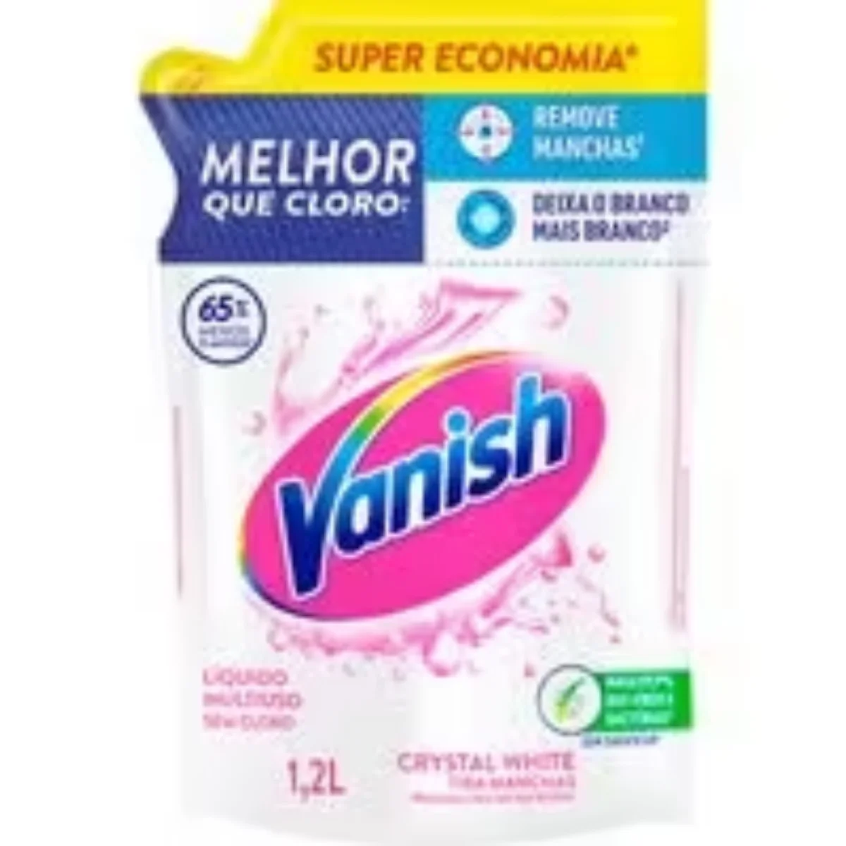 Tira Manchas Vanish Crystal White Líquido 1,2L - Roupas Mais Brancas